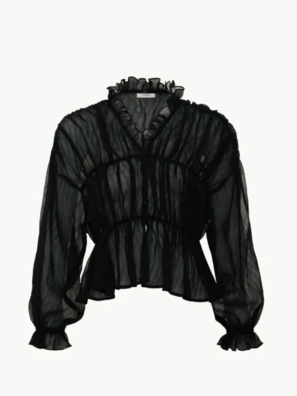 Sheer Chiffon Ruffle Detail Blouse - M - Picture 3 of 3